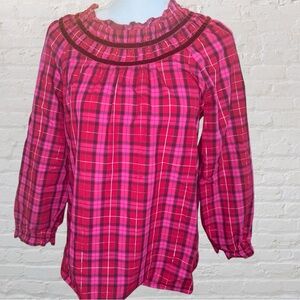 Talbots Plaid Pink Women's Top